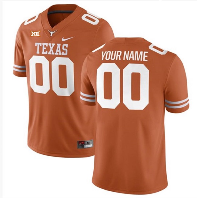 Men's Texas Longhorns Active Player Custom Orange Stitched Jersey
